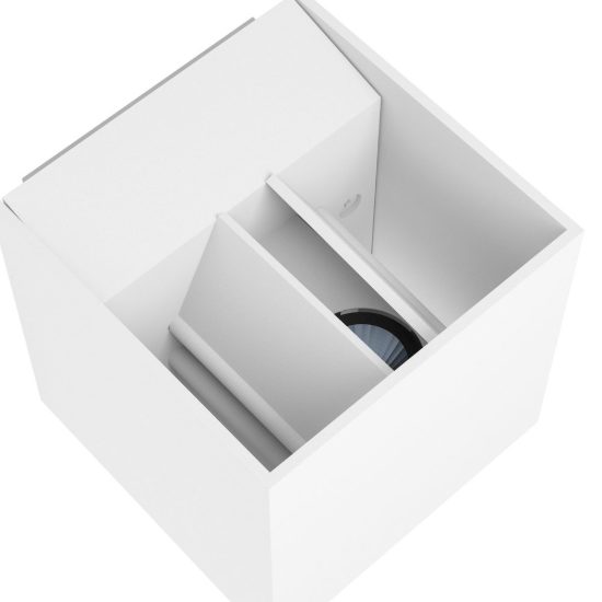 Eglo calpino applique da esterno led 6,6w 3000k 10,5cm ip54 moderna quadrata biemissione bianca