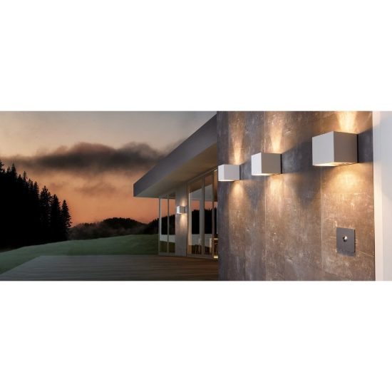 Eglo calpino applique da esterno led 6,6w 3000k 10,5cm ip54 moderna quadrata biemissione bianca