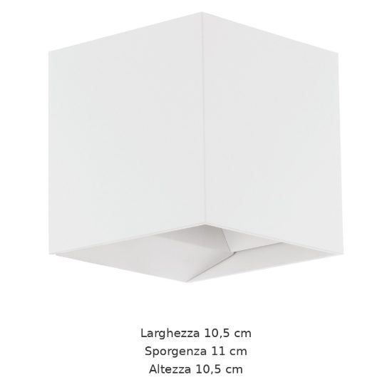 Eglo calpino applique da esterno led 6,6w 3000k 10,5cm ip54 moderna quadrata biemissione bianca