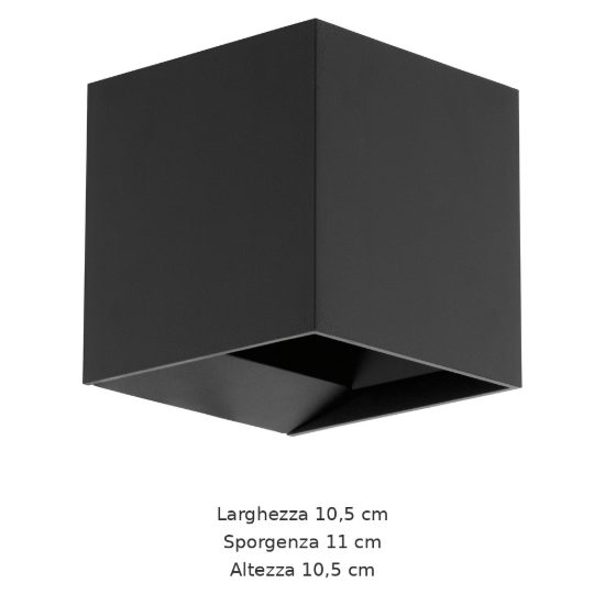 Eglo calpino applique da esterno led 6,6w 3000k 10,5cm ip54 moderna quadrata biemissione antracite