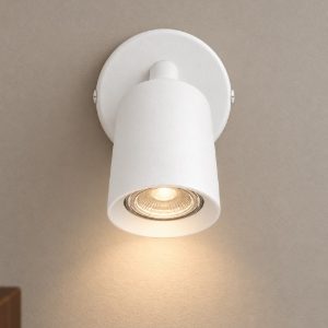 Eglo camaldoli applique con faretto gu10 orientabile 8,5cm per camera da letto moderna bianca