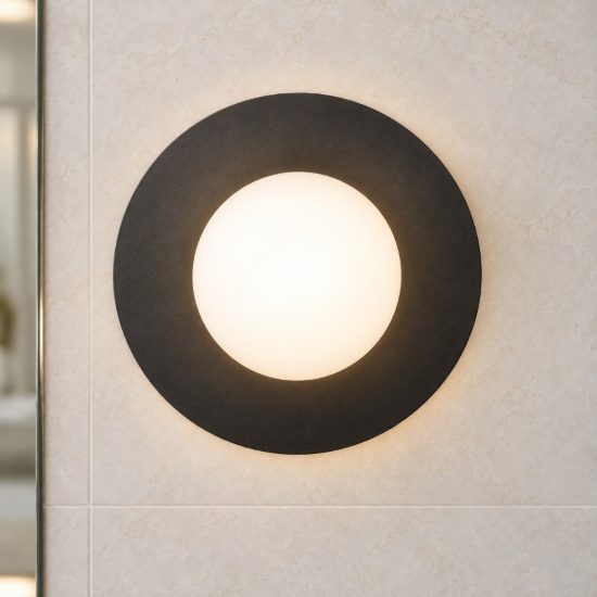 Eglo castrovido applique g9 led 4,2w 3000k 23,5cm ip44 per bagno moderna nera