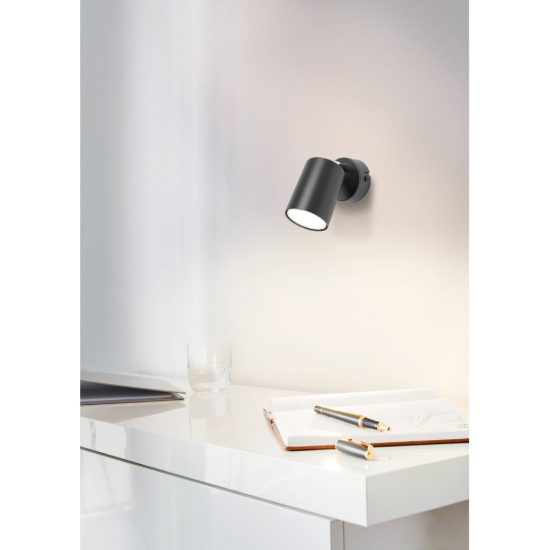 Eglo reciso e applique con faretto gu10 orientabile 6cm moderna nera