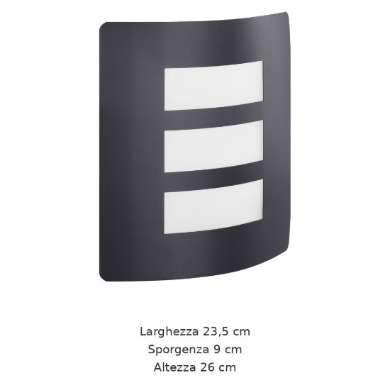 Eglo rascino e applique da esterno 23,5cm ip44 moderna rettangolare nera