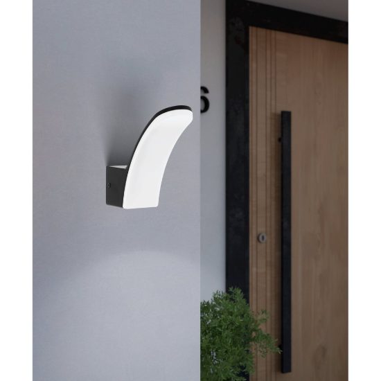 Eglo laconella e applique da esterno led 11,5w 4000k 7cm ip44 moderna rettangolare nera