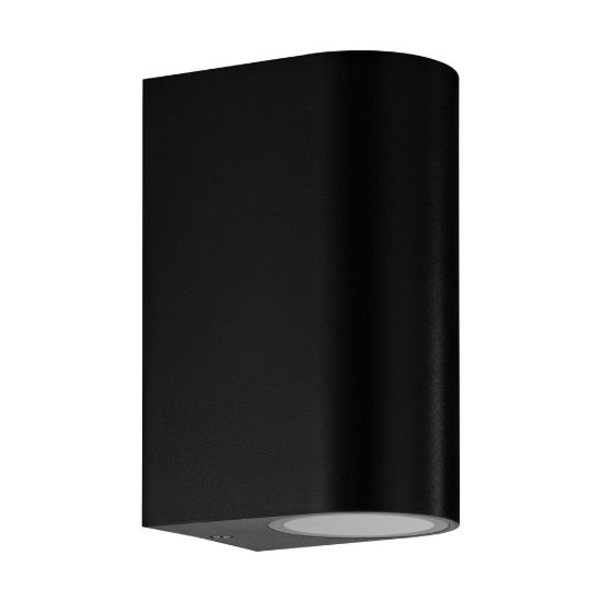 Eglo scogliera e applique da esterno 2 luci 7cm ip44 moderna semiovale biemissione nera