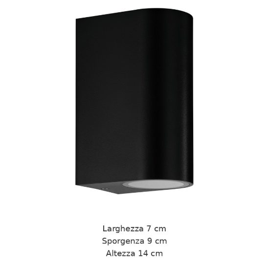 Eglo scogliera e applique da esterno 2 luci 7cm ip44 moderna semiovale biemissione nera