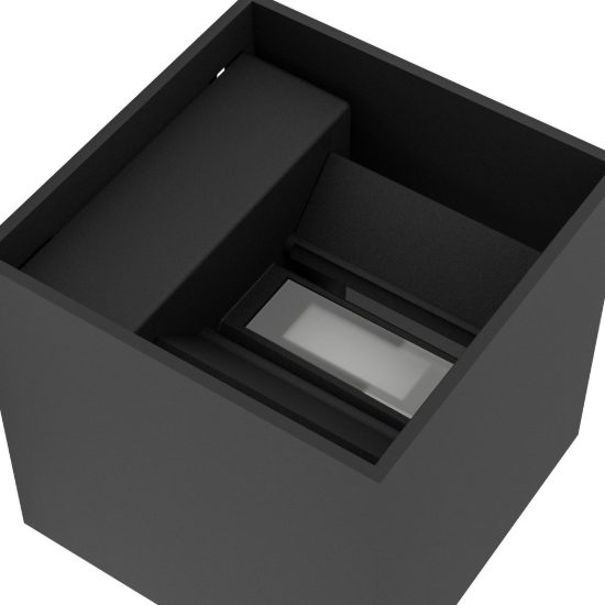 Eglo rincine applique led 2,2w 4000k 10cm ip44 ricaricabile per camera da letto moderna nera