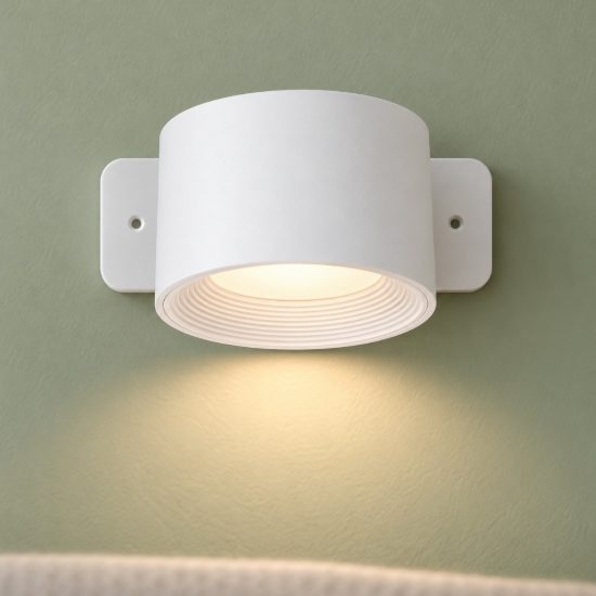 Eglo muraglie applique con faretto led 5w cct 2700k 6500k orientabile 7,5cm ricaricabile moderna rotonda bianca