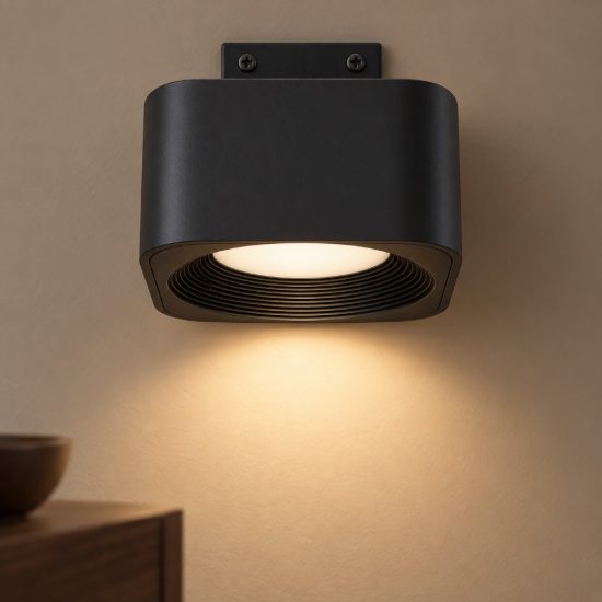 Eglo muraglie applique con faretto led 5w cct 2700k 6500k orientabile 7,5cm ricaricabile moderna quadrata nera