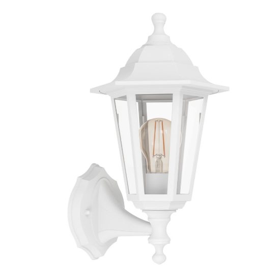 Eglo olgiata e applique da esterno 20cm ip44 classica a lanterna verso l'alto bianca