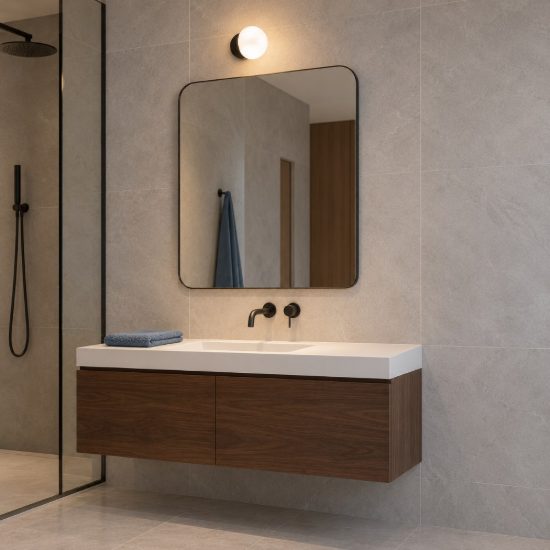 Eglo cerveteri e applique per specchio bagno led 4,4w 4000k 9cm ip44 moderna sferica nera