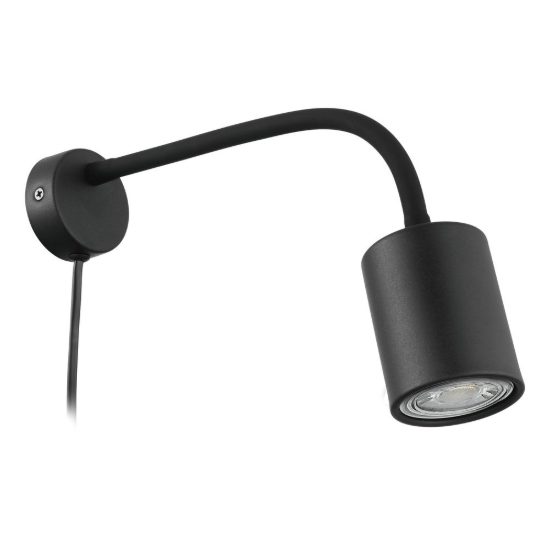 Eglo portella applique per comodino camera da letto gu10 led 2,8w 3000k 6cm moderna nera
