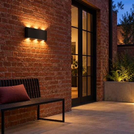 Eglo cosolenzo e applique da esterno led 8w 3000k 22cm ip44 moderna rettangolare biemissione nera