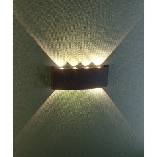 Eglo cosolenzo e applique da esterno led 8w 3000k 22cm ip44 moderna rettangolare biemissione nera