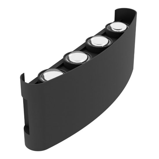 Eglo cosolenzo e applique da esterno led 8w 3000k 22cm ip44 moderna rettangolare biemissione nera