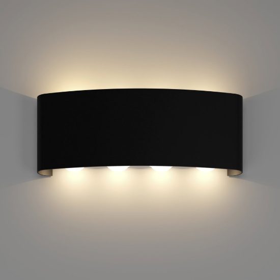 Eglo cosolenzo e applique da esterno led 8w 3000k 22cm ip44 moderna rettangolare biemissione nera