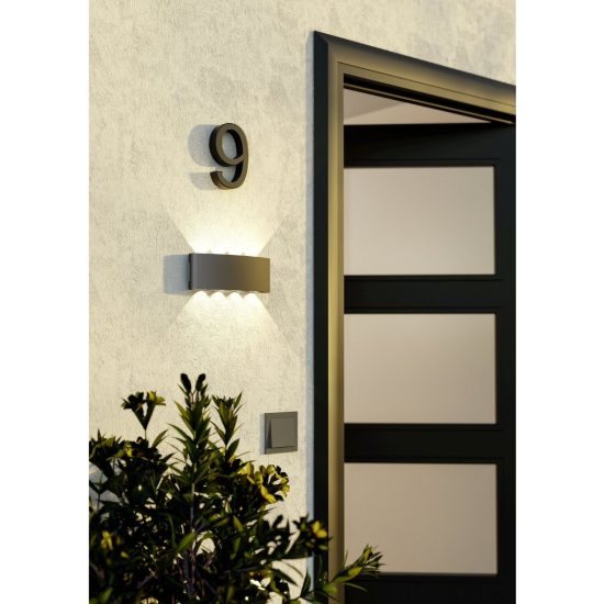Eglo cosolenzo e applique da esterno led 8w 3000k 22cm ip44 moderna rettangolare biemissione nera