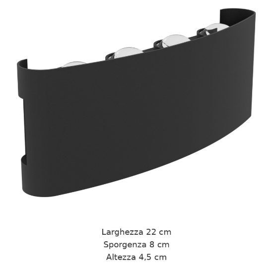 Eglo cosolenzo e applique da esterno led 8w 3000k 22cm ip44 moderna rettangolare biemissione nera