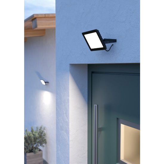 Eglo risacca e proiettore da esterno led 50w 4000k ip65 19,4cm moderno rettangolare nero