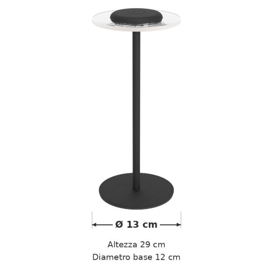 Eglo trepella abat-jour per camera da letto led 0,7w rgb 3000k 29cm ricaricabile moderna nera