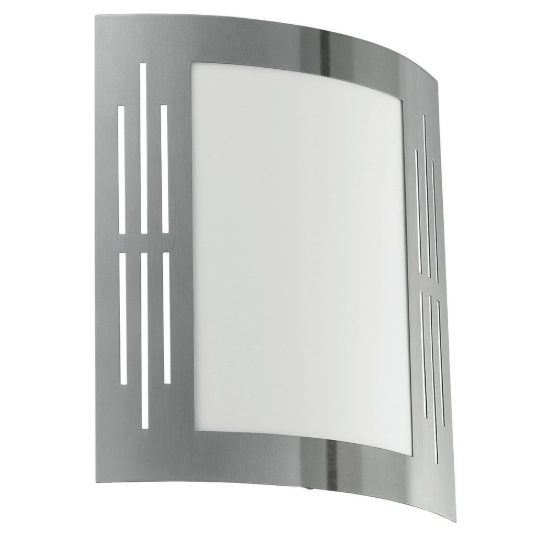 Eglo city applique da esterno 23,5cm ip44 moderna rettangolare a pannello acciaio inox