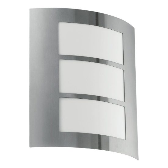 Eglo city applique da esterno 23,5cm ip44 moderna rettangolare a tre fasce acciaio inox