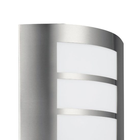 Eglo city applique da esterno 23,5cm ip44 moderna rettangolare a tre fasce acciaio inox con sensore di movimento