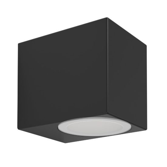 Eglo jabaga applique da esterno gu10 led 4,6w 3000k 7cm ip44 moderna nera