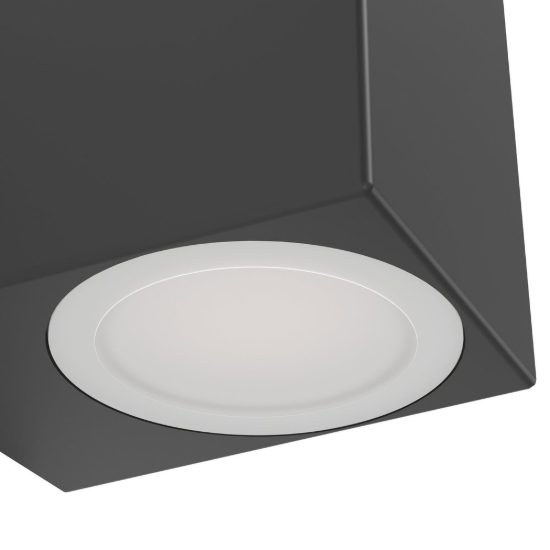 Eglo jabaga applique da esterno gu10 led 4,6w 3000k 7cm ip44 moderna nera
