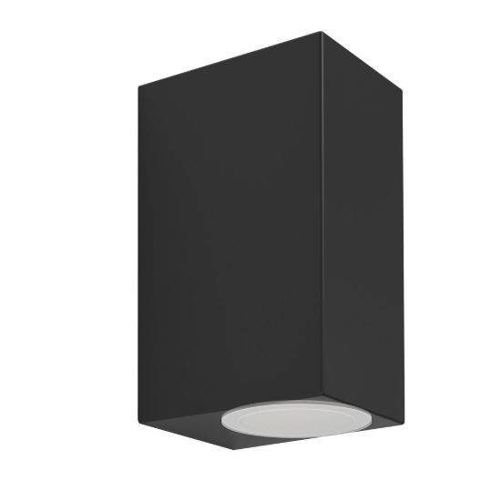 Eglo jabaga applique da esterno 2 luci gu10 led 9,2w 3000k 7cm ip44 moderna biemissione nera