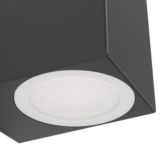 Eglo jabaga applique da esterno 2 luci gu10 led 9,2w 3000k 7cm ip44 moderna biemissione nera