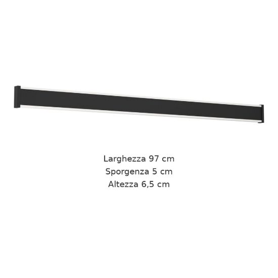 Eglo neviano applique da esterno led 22w 3000k 97cm ip55 moderna lineare biemissione nera