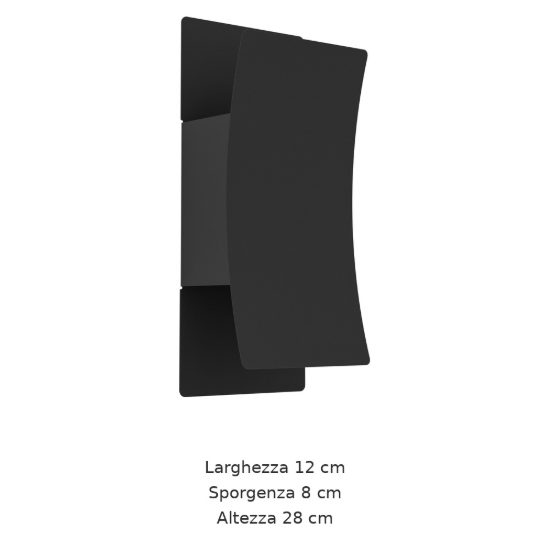 Eglo verdolino applique da esterno led 8w cct 2700k 6000k 12cm ip44 moderna biemissione nera