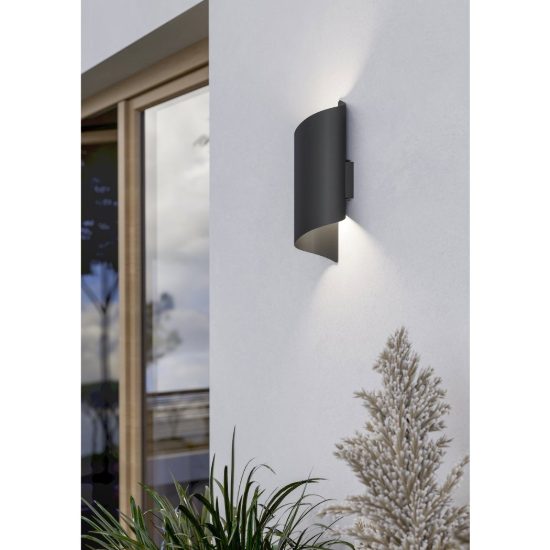Eglo montarello applique da esterno led 8w cct 2700k 6000k 11cm ip44 moderna biemissione nera