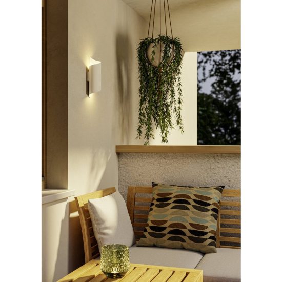 Eglo montarello applique da esterno led 8w cct 2700k 6000k 11cm ip44 moderna biemissione bianca