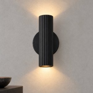 Eglo portillo applique 2 luci gu10 20cm per soggiorno moderna nera