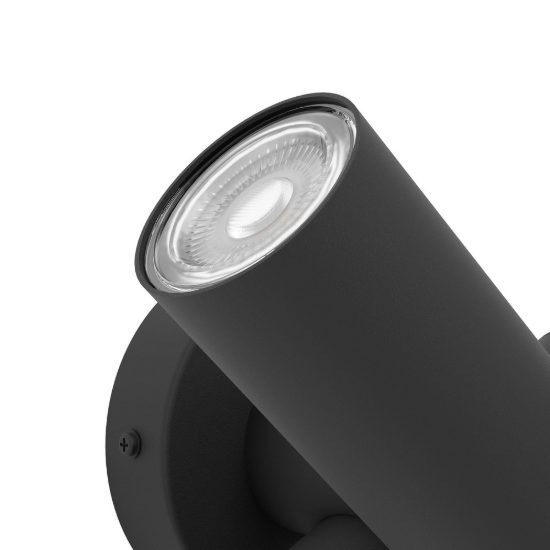 Eglo fossignano applique da esterno con 2 faretti led 5,6w 3000k 10,5cm ip44 moderna nera