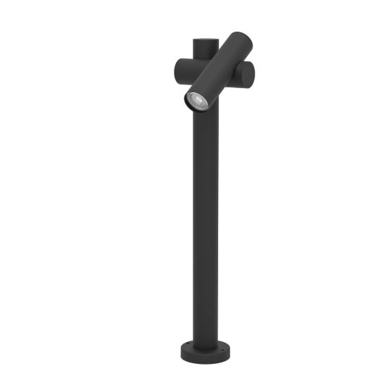 Eglo fossignano lampioncino da giardino con faretto led 4,5w 3000k 70cm ip44 moderno nero