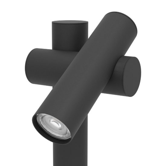 Eglo fossignano lampioncino da giardino con faretto led 4,5w 3000k 70cm ip44 moderno nero