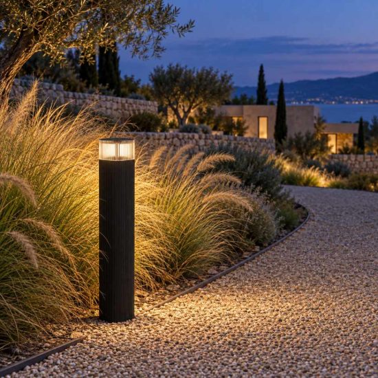 Eglo castelnuovo lampioncino da giardino 50cm ip65 moderno quadrato nero