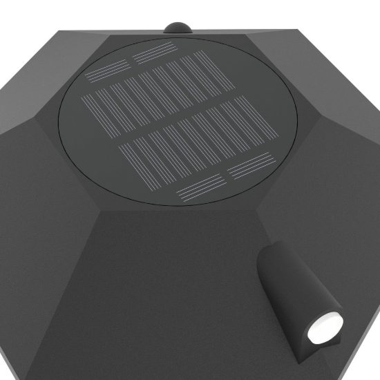 Eglo prietta lampioncino solare da giardino led 6,5w 2700k 87,7cm ip44 classico nero con sensore