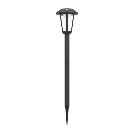 Eglo prietta lampioncino solare da giardino led 6,5w 2700k 87,7cm ip44 classico nero con sensore