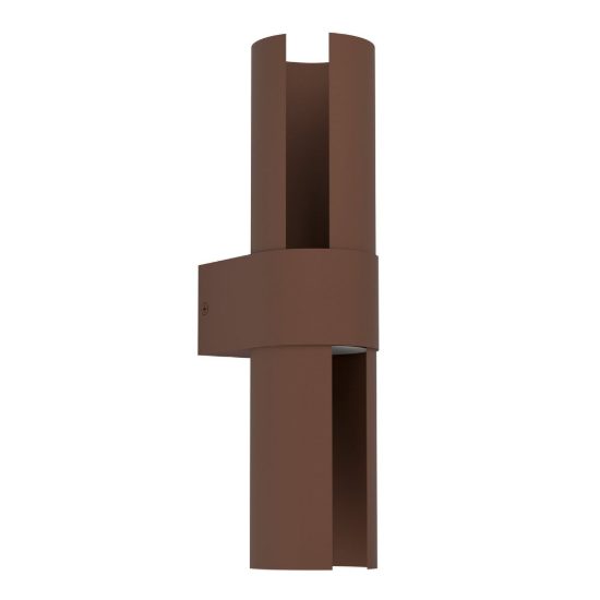 Eglo montelauro applique da esterno led 7w cct 3000k 6500k 8cm ip65 moderna marrone ruggine