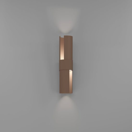 Eglo montelauro applique da esterno led 7w cct 3000k 6500k 8cm ip65 moderna marrone ruggine