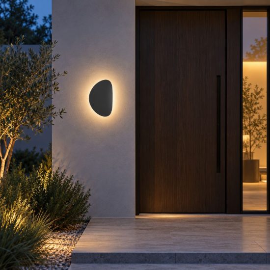 Eglo briale applique da esterno led 4,9w cct 3000k 6500k 19cm ip44 moderna ovale nera
