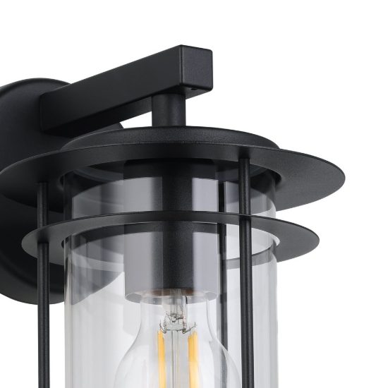Eglo valdeo applique da esterno 16,5cm ip44 classica a lanterna nera