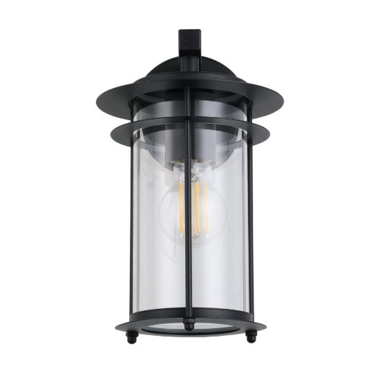 Eglo valdeo applique da esterno 16,5cm ip44 classica a lanterna nera