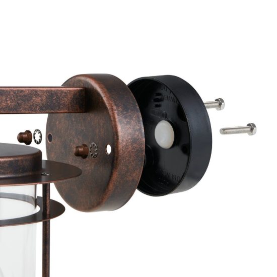 Eglo valdeo applique da esterno 16,5cm ip44 classica a lanterna rame invecchiato