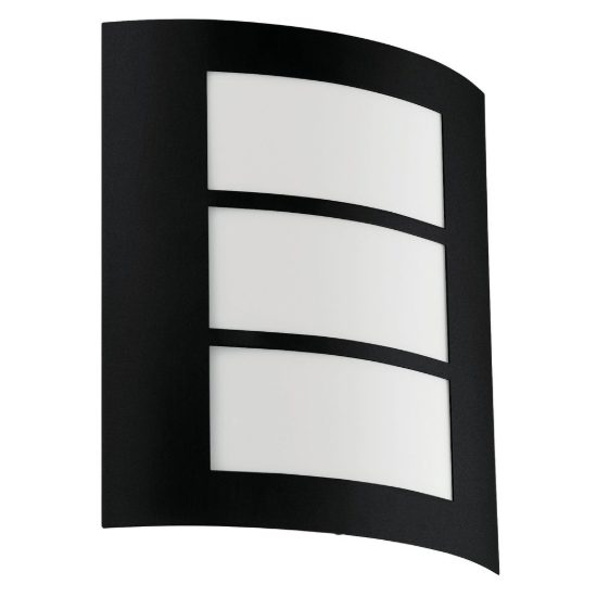 Eglo city applique da esterno 23,5cm ip44 moderna rettangolare a tre fasce nera